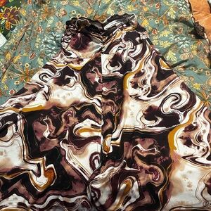 EARTHBOUND Swirl Print Midi Dress - Brown and Cream